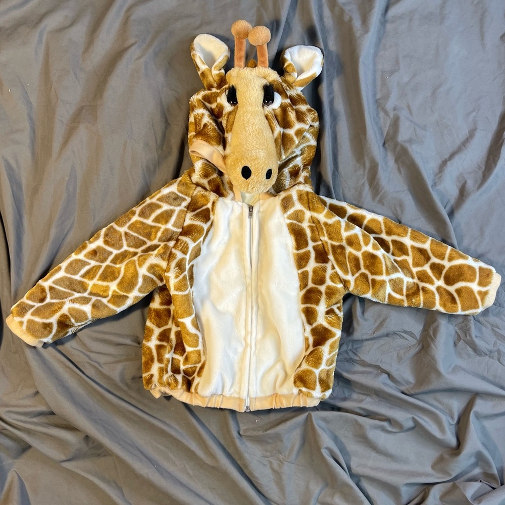 2002 Celebration Inc Stuffed Giraffe Head Plush Hoodie Size 4T Unisex